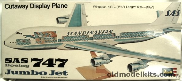 Revell 1/144 Boeing 747 Cut Away Jumbo Jet - SAS or British Airways, H177 plastic model kit